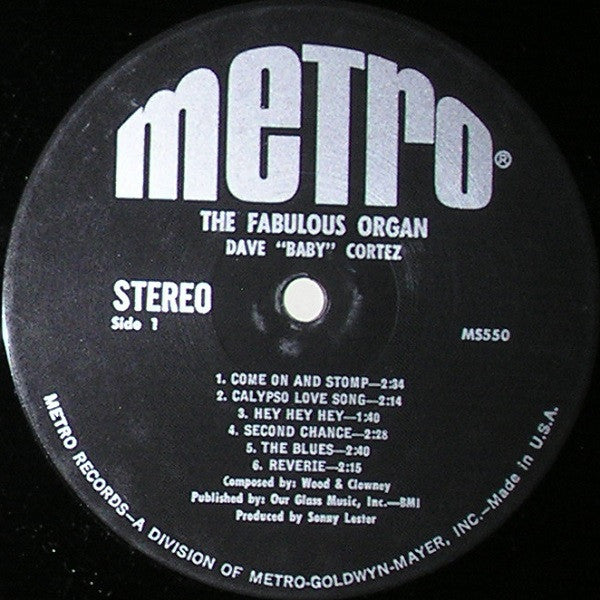 Dave "Baby" Cortez : The Fabulous Organ (LP, Album)