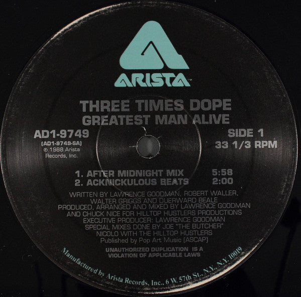 Three Times Dope : Greatest Man Alive (12")