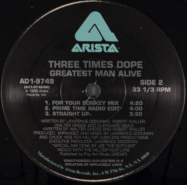 Three Times Dope : Greatest Man Alive (12")