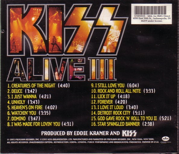 Kiss : Alive III (CD, Album, Club, BMG)