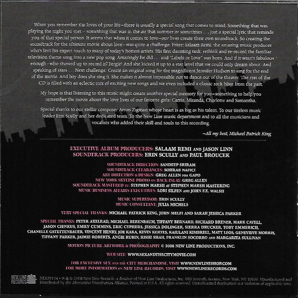 Various : Sex And The City (Original Motion Picture Soundtrack) (CD, Comp)