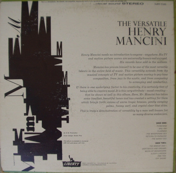 Henry Mancini And His Orchestra : The Versatile Henry Mancini And His Orchestra (LP, Album)