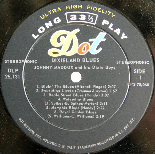 Johnny Maddox And His Dixie Boys : Dixieland Blues (LP)