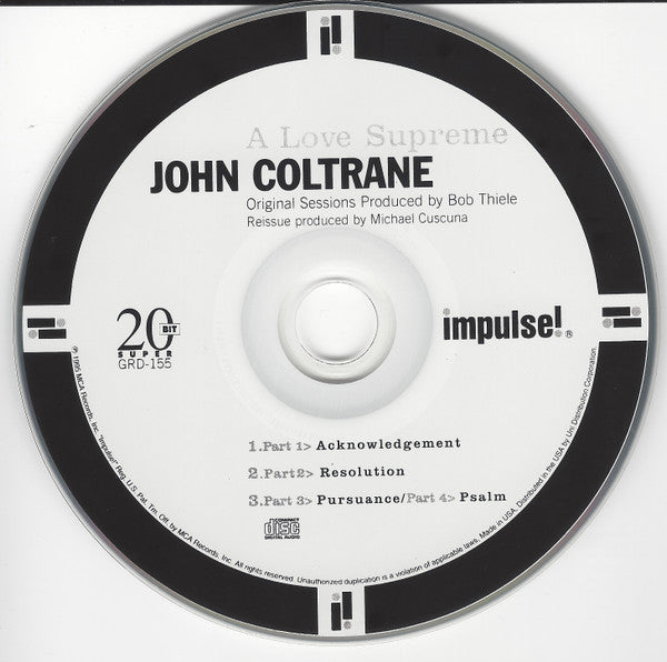 John Coltrane : A Love Supreme (CD, Album, Club, RE, RM, Cin)