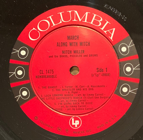 Mitch Miller And The Brass, Piccolos And Drums : March Along With Mitch (LP, Album, Mono)