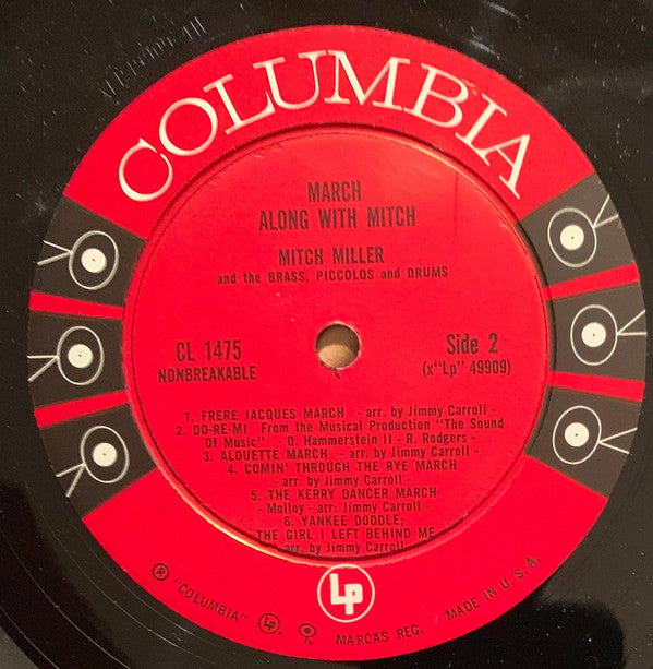 Mitch Miller And The Brass, Piccolos And Drums : March Along With Mitch (LP, Album, Mono)