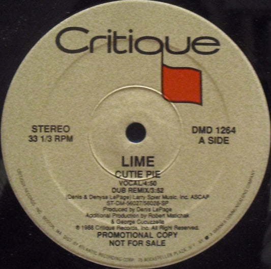 Lime (2) : Cutie Pie / Did You See That Girl (12", Single, Promo)