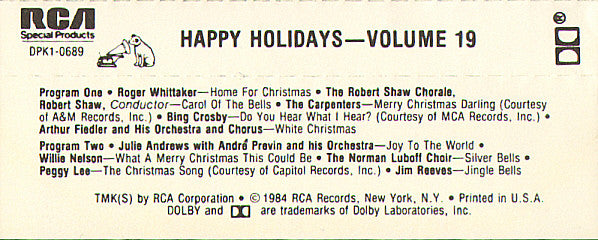 Various : Happy Holidays - Volume 19 (Cass, Comp)