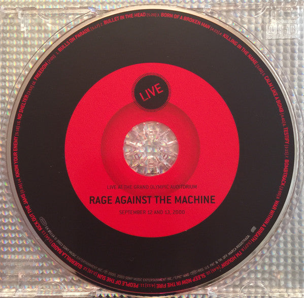 Rage Against The Machine : Live At The Grand Olympic Auditorium (CD, Album)