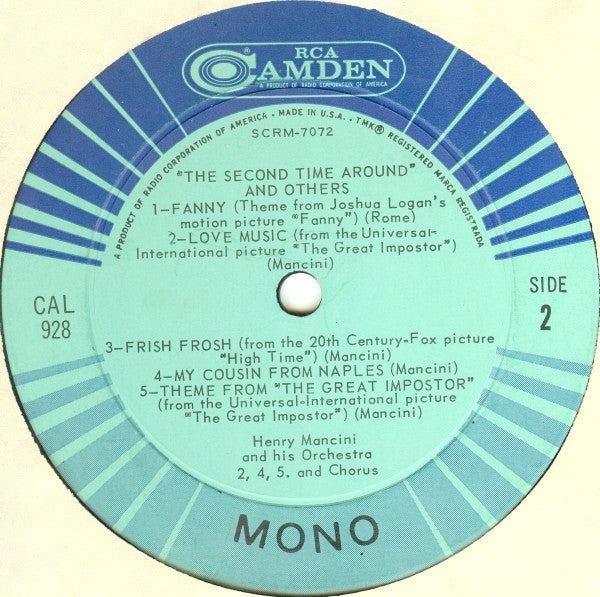 Henry Mancini : The Second Time Around And Others (LP, Mono)
