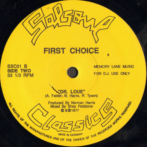 First Choice : Let No Man Put Asunder / Love Thang / Dr. Love (12", Unofficial)