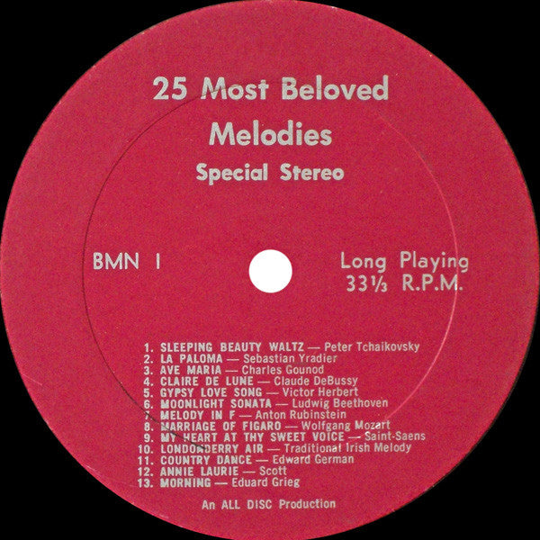 Various : 25 Most Beloved Melodies (LP, Album)