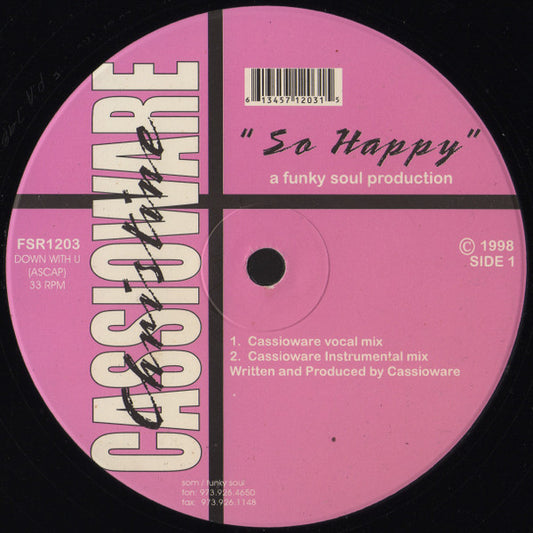 Cassio Ware : So Happy (12")