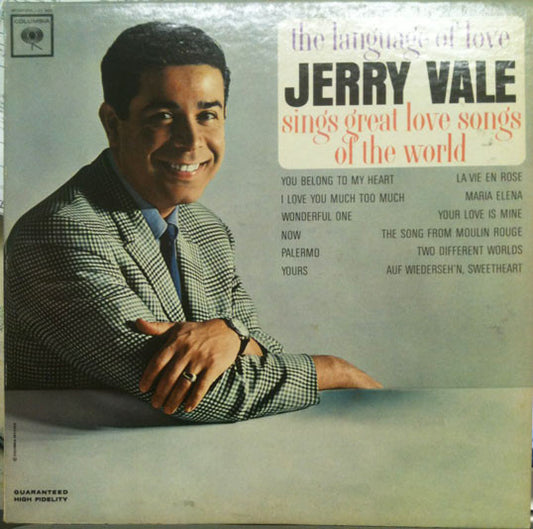 Jerry Vale : The Language Of Love - Jerry Vale Sings Great Love Songs Of The World (LP, Album, Mono)