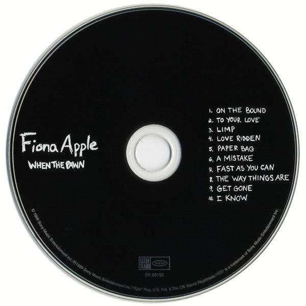 Fiona Apple : When The Pawn Hits The Conflicts He Thinks Like A King What He Knows Throws The Blows When He Goes To The Fight And He'll Win The Whole Thing 'Fore He Enters The Ring There's No Body To Batter When Your Mind Is Your Might So When You Go Solo, You Hold You (CD, Album, Enh)