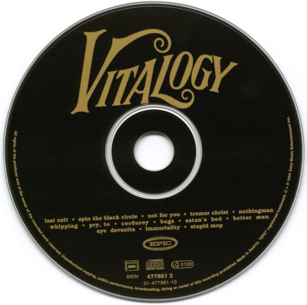 Pearl Jam : Vitalogy (CD, Album, Dig)