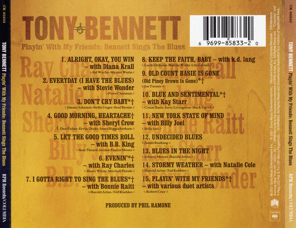 Tony Bennett : Playin' With My Friends: Bennett Sings The Blues (CD, Album)