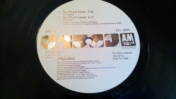 Malaika : So Much Love (2x12", Promo, Gat)