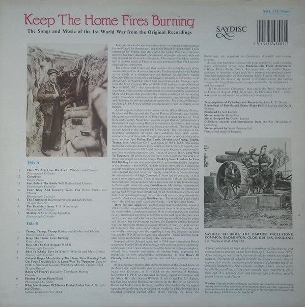 Various : Keep The Home Fires Burning - Songs And Music Of The 1st World War (LP, Comp, Mono)