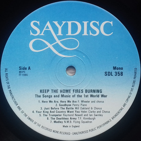 Various : Keep The Home Fires Burning - Songs And Music Of The 1st World War (LP, Comp, Mono)