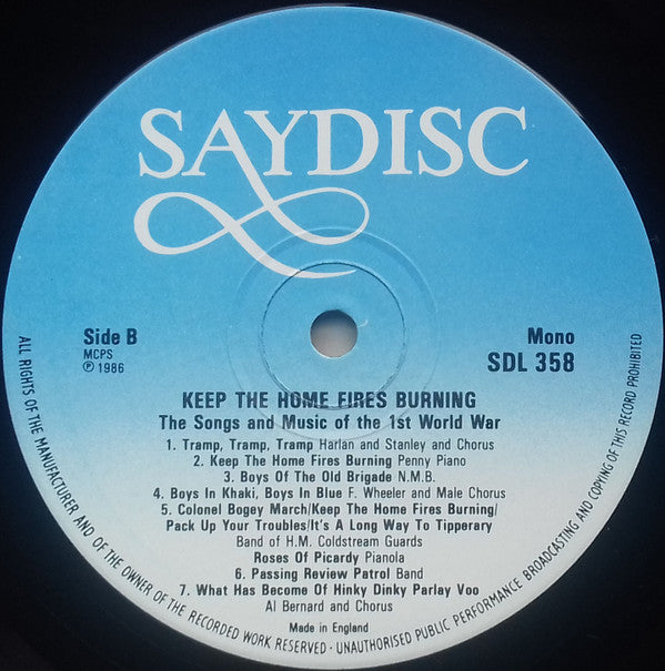 Various : Keep The Home Fires Burning - Songs And Music Of The 1st World War (LP, Comp, Mono)