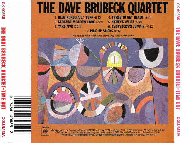 The Dave Brubeck Quartet : Time Out (CD, Album, RE, RM)