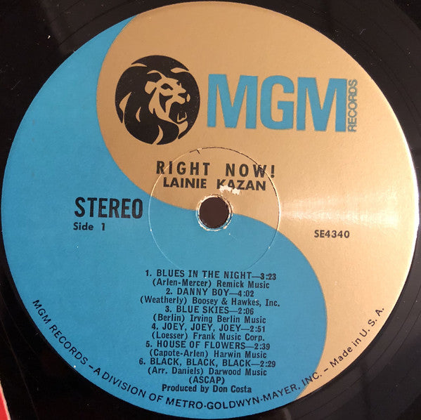 Lainie Kazan : Right Now! (LP, Album, RE)