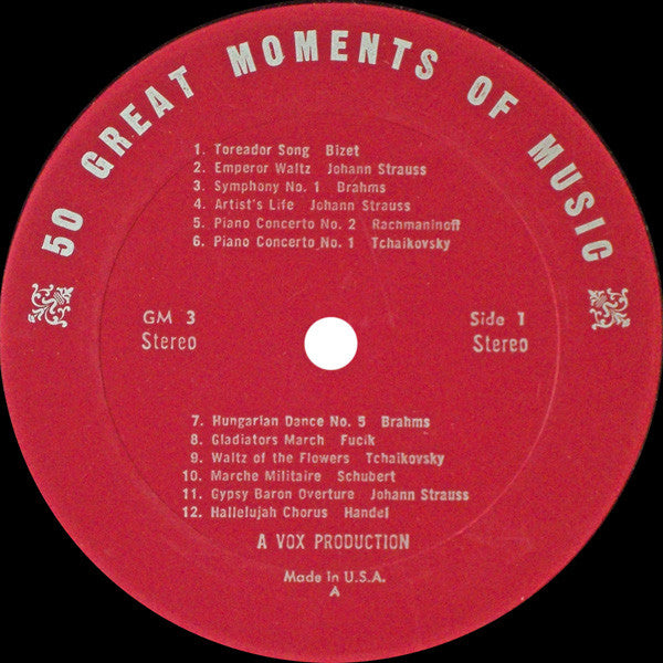 Unknown Artist : 50 Great Moments Of Music (Album No. 1) (2xLP, Comp)