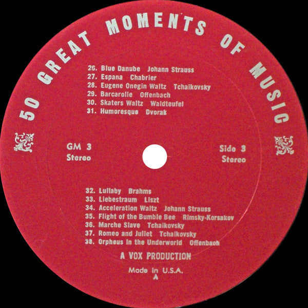 Unknown Artist : 50 Great Moments Of Music (Album No. 1) (2xLP, Comp)