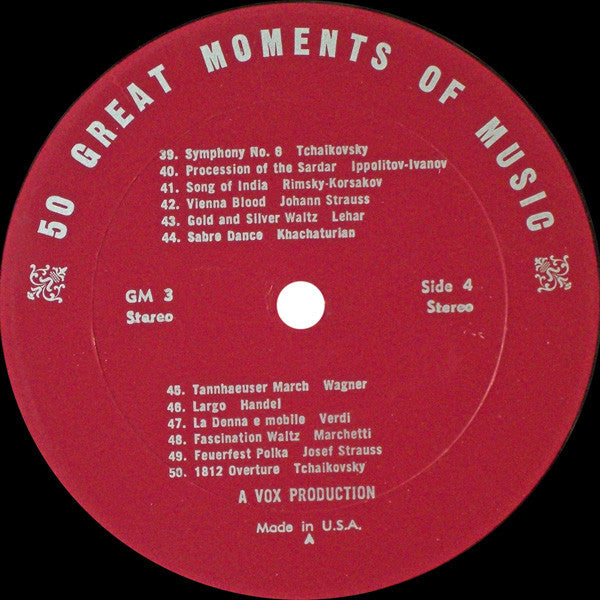Unknown Artist : 50 Great Moments Of Music (Album No. 1) (2xLP, Comp)