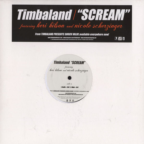 Timbaland Featuring Keri Hilson And Nicole Scherzinger : Scream (12", Promo)