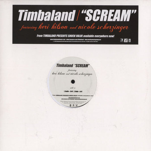 Timbaland Featuring Keri Hilson And Nicole Scherzinger : Scream (12", Promo)