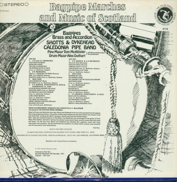Shotts & Dykehead Caledonia Pipe Band : Bagpipe Marches And Music Of Scotland (LP, Album)