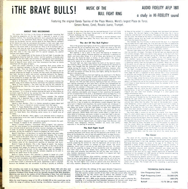 Banda Taurina : ¡The Brave Bulls! (LP, Album, Mono)