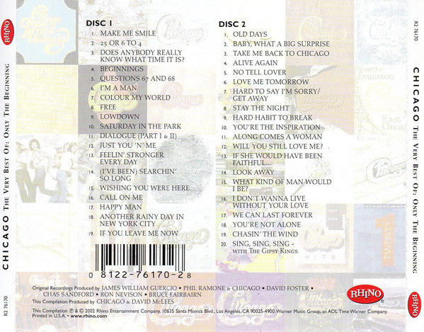 Chicago (2) : The Very Best Of: Only The Beginning (2xCD, Comp, RM, Cin)