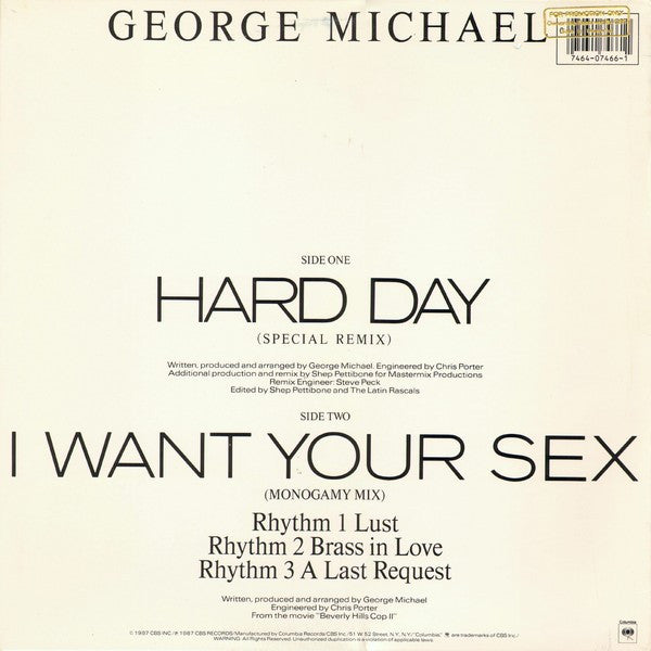 George Michael : Hard Day (Special Remix) (12", EP, Promo)