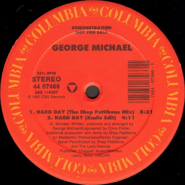 George Michael : Hard Day (Special Remix) (12", EP, Promo)