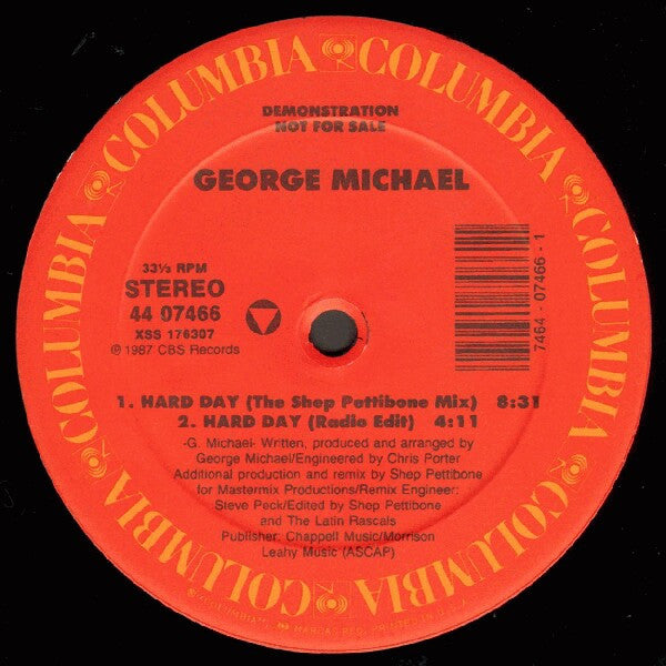 George Michael : Hard Day (Special Remix) (12", EP, Promo)