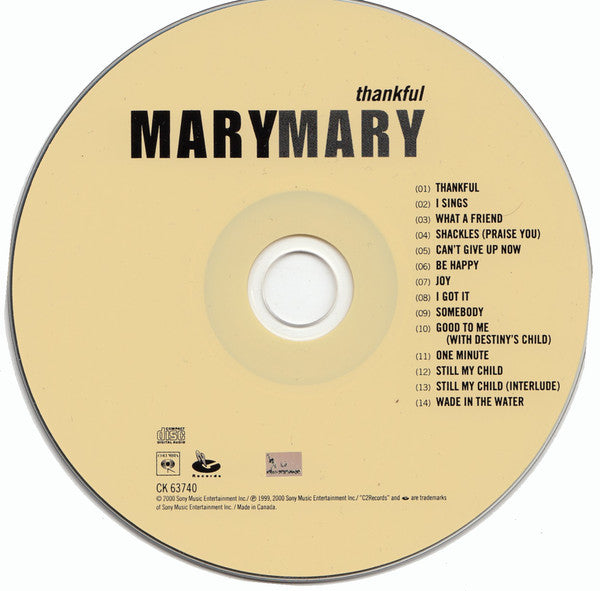 Mary Mary : Thankful (CD, Album)