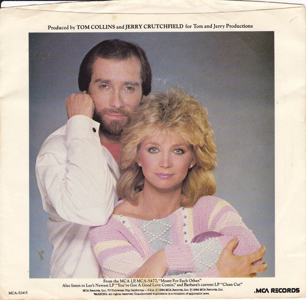 Barbara Mandrell  / Lee Greenwood : To Me (7", Single, Glo)