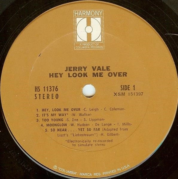 Jerry Vale : Hey Look Me Over (LP, Album)