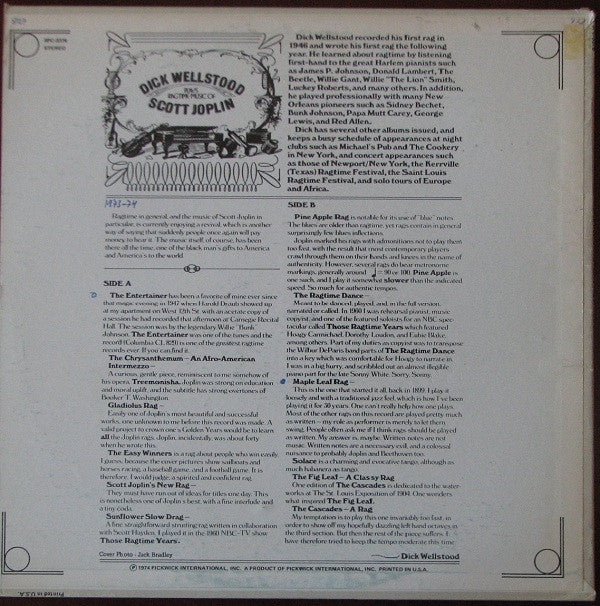 Dick Wellstood : Plays Ragtime Music Of The Sting (LP, Album)