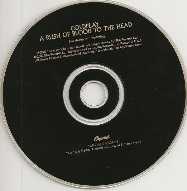 Coldplay : A Rush Of Blood To The Head (CD, Album, EMI)