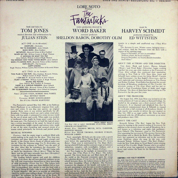 Various : The Fantasticks - Original Cast Album (LP, Album, Mono, MGM)