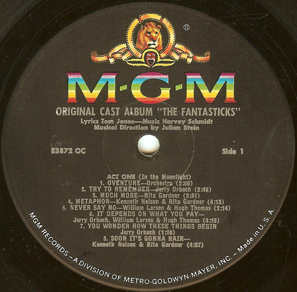 Various : The Fantasticks - Original Cast Album (LP, Album, Mono, MGM)