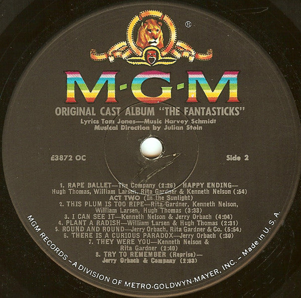 Various : The Fantasticks - Original Cast Album (LP, Album, Mono, MGM)