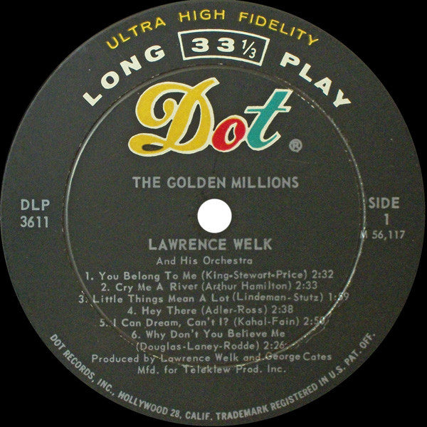 Lawrence Welk : The Golden Millions (LP, Album, Mono)