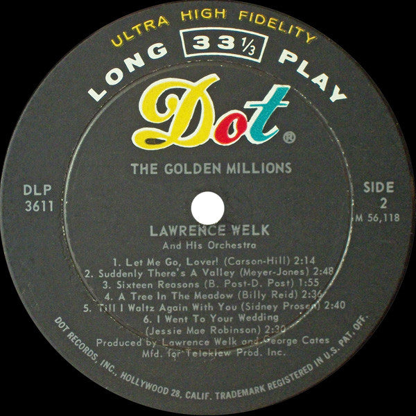 Lawrence Welk : The Golden Millions (LP, Album, Mono)