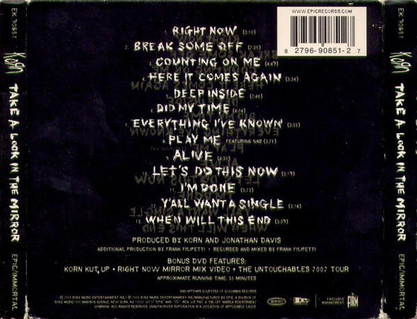 Korn : Take A Look In The Mirror (CD, Album + DVD, NTSC + S/Edition, Dig)