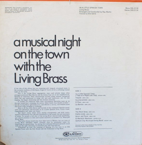 Living Brass : In A Little Spanish Town (LP)